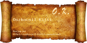 Oszkocsil Kitti névjegykártya